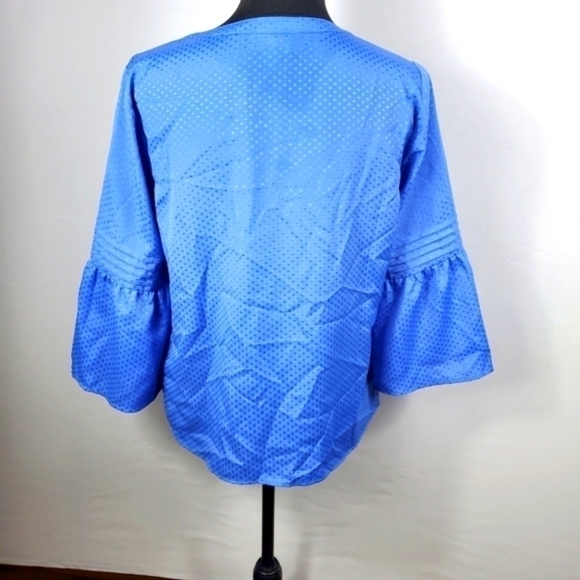 CeCe Sea Blue Ruffled Sleeve Blouse Size small - Picture 3 of 16